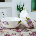 white flower design Ceramic soup bowl